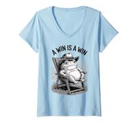 Donna Rana Vincente A Win Is A Win Cappello Maglietta con Collo a V