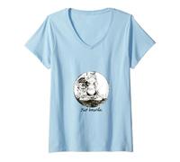 Donna Rana Zen Yoga Just Breath Meditazione Arte Inchiostro Maglietta con Collo a V