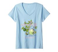 Donna Ranch Water Texas Lime Cocktail Floral Aesthetic Maglietta con Collo a V