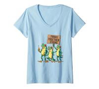 Donna Rane Insieme Forte protesta Divertente Polonia Oregon Democrazia Maglietta con Collo a V