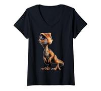 Donna Raptor Velociraptor Dinosauro Amo i Dinosauri Raptor Maglietta con Collo a V