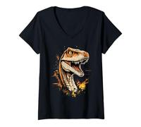 Donna Raptor Velociraptor Dinosauro Amo i Dinosauri Raptor Maglietta con Collo a V