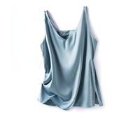 Donna Raso Finta Seta Canottiera Scollo V con Spalline Sottoveste Canotta Smart