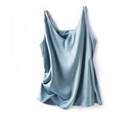 Donna Raso Finta Seta Canottiera Scollo V con Spalline Sottoveste Canotta Smart