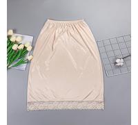 Donna Raso Finta Seta Sottoveste Sottogonna Pizzo Larga Mezza 60 CM Giuntura