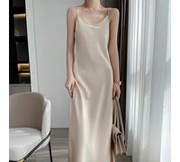 Donna Raso Spaghetti Cinturino Abito Lungo Fodera Pigiama Elegante Banquet Chic