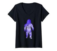 Donna Rave Invaders Plur Space Force Astronaut House Music Maglietta con Collo a V