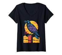 Donna Raven I Like Ravens Crow Dark Academia da donna Maglietta con Collo a V