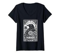 Donna Raven Ni Dieu Ni Maître, Corvo No Gods No Masters. Maglietta con Collo a V