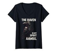 Donna Raven Spirit Dark Academia Donna Maglietta con Collo a V