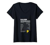 Donna Raver, Maglietta DJ House Techno Electro EDM Maglietta con Collo a V
