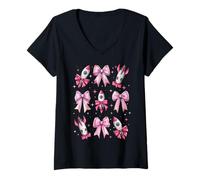 Donna Razzo Space Rocket Space Shuttle Astronave Ragazza Coquette Maglietta con Collo a V