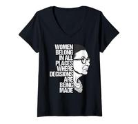 Donna RBG Women Belong In All Places Ruth Bader Ginsburg Regali Maglietta con Collo a V