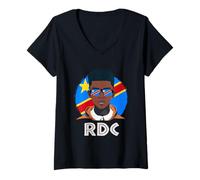 Donna RDC, Bandiera Congolese, Ragazzo Congo Repubblica Democratica, Ragazzo Africano, Congolese Maglietta con Collo a V