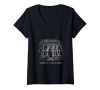 Donna Re dei Re Ramses II Faraone Egiziano Maglietta con Collo a V
