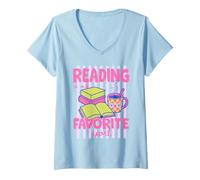 Donna Reading Is My Favorite Sport Book Lover Bookish Reader Maglietta con Collo a V