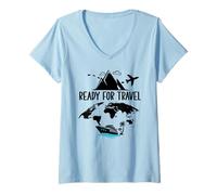 Donna Ready for Travel My Therapy Summer Vacation Mode Cruise Trip Maglietta con Collo a V