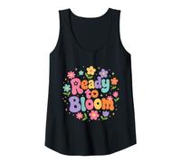 Donna Ready To Bloom Amante della Lettura Floreale Retro Bookworm Canotta