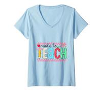 Donna Realizzato per insegnare a educatore Scuola apprendimento Design Maglietta con Collo a V