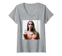 Donna Red Hot Chili Peppers Anthony Kiedis Singer di AJ Barratt Maglietta con Collo a V