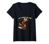 Donna Red Panda Christian Funny off per lodare Il Signore Gesù Maglietta con Collo a V