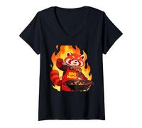 Donna Red Panda Cooking Grill BBQ Funny Gift Red Panda Maglietta con Collo a V