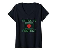 Donna Red Team Ethical Hacker Infosec Humor Pentest DEFCON Regalo Maglietta con Collo a V