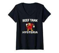 Donna Reef Tank Hysteria Saltwater Aquarium Coral Keeper Maglietta con Collo a V