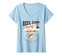 Donna Reel Cool Daddy O Casting Lines Fare Memorie papà Pesca Maglietta con Collo a V