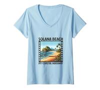 Donna Refugium - Solana Beach Maglietta con Collo a V