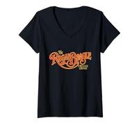 Donna Regal Beagle Vintage Three's Company Distressed Logo Maglietta con Collo a V