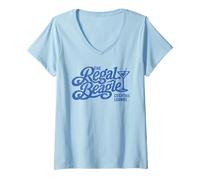 Donna Regal Beagle Vintage Three's Company Distressed Logo Maglietta con Collo a V