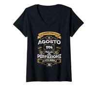 Donna Regalo 32 Anni Compleanno Agosto 1994 Uomo Donna Maglietta con Collo a V