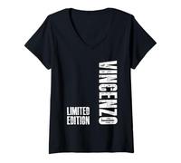 Donna Regalo con Nome Vincenzo - Limited Edition Vincenzo Maglietta con Collo a V