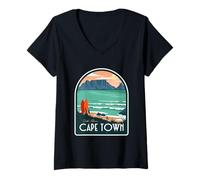 Donna Regalo di Città del Capo Viaggio in Africa Capitale del Sud Africa Maglietta con Collo a V