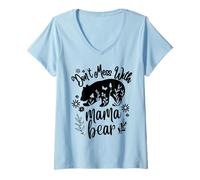 Donna Regalo divertente da donna con scritta "Don't Mess with Mama Bear" Maglietta con Collo a V