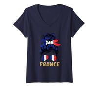 Donna Regalo Francia Torre Eiffel Francese Francia Francese Maglietta con Collo a V