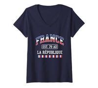 Donna Regalo Francia Torre Eiffel Francese Francia Francese Maglietta con Collo a V