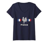 Donna Regalo Francia Torre Eiffel Francese Francia Francese Maglietta con Collo a V