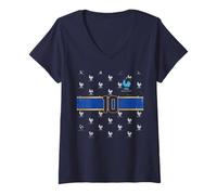 Donna Regalo Francia Torre Eiffel Francese Francia Francese Maglietta con Collo a V