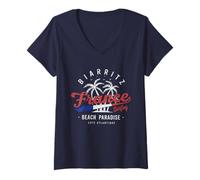Donna Regalo Francia Torre Eiffel Francese Francia Francese Maglietta con Collo a V
