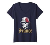 Donna Regalo Francia Torre Eiffel Francese Francia Francese Maglietta con Collo a V