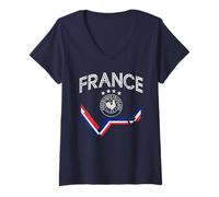 Donna Regalo Francia Torre Eiffel Francese Francia Francese Maglietta con Collo a V