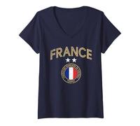 Donna Regalo Francia Torre Eiffel Francese Francia Francese Maglietta con Collo a V
