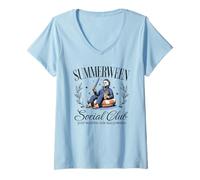 Donna Regalo horror per Halloween in Summer del Summerween Social Club Maglietta con Collo a V