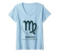 Donna Regalo per l'oroscopo del Design dello Zodiaco del Simbolo dell'astrologia della Vergine Maglietta con Collo a V