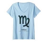 Donna Regalo per l'oroscopo del Design dello Zodiaco del Simbolo dell'astrologia della Vergine Maglietta con Collo a V