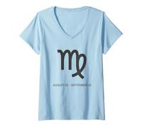 Donna Regalo per l'oroscopo del Design dello Zodiaco del Simbolo dell'astrologia della Vergine Maglietta con Collo a V