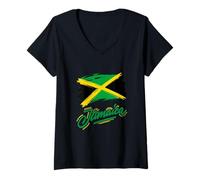 Donna Reggae Jamaican Music Just Relax, Jamaica Graphic Designs Maglietta con Collo a V