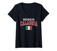Donna Reggio Calabria Italia Italia Italiano Maglietta con Collo a V
